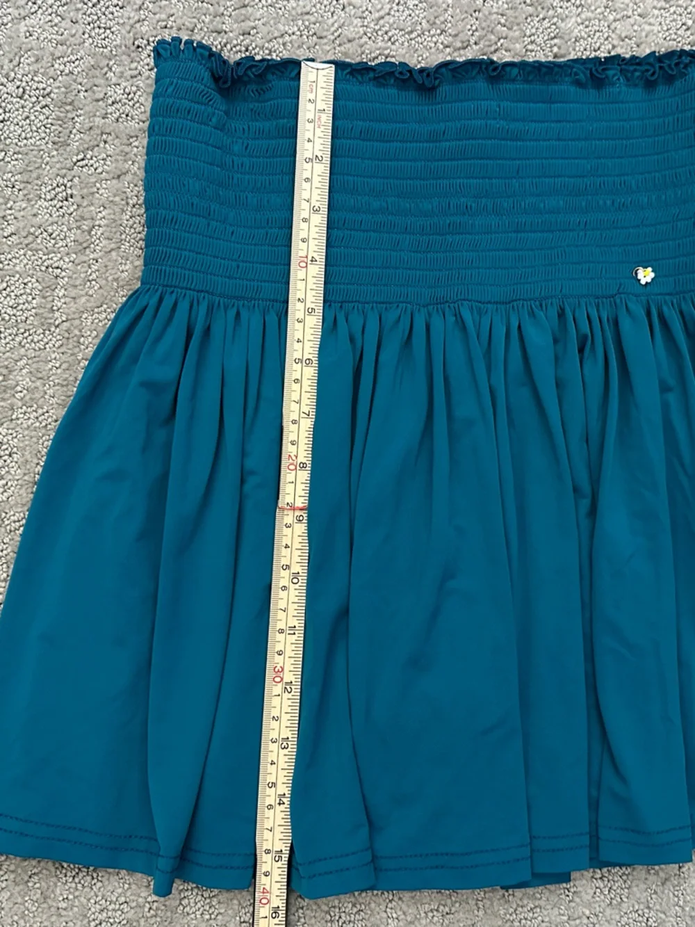 Natural Life Teal Smocked Skort Built-In Shorts Boho Mini S